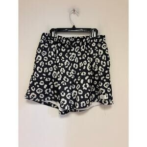 Duvin Design Shorts Black White Leopard Print Mesh Size Medium
